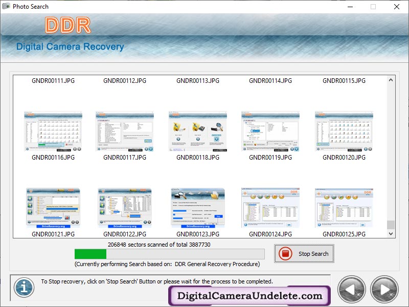 Screenshot of Digital Camera Undelete Tool