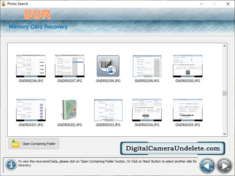 Photos Undelete Software screenshot Photos Undelete Software screenshot