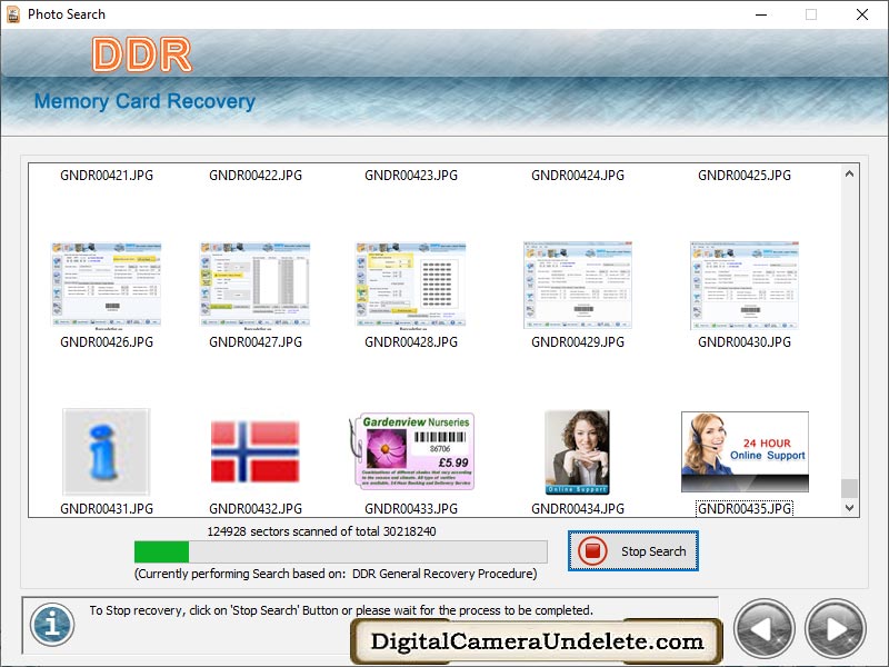Screenshot of Memory Card Files Undelete